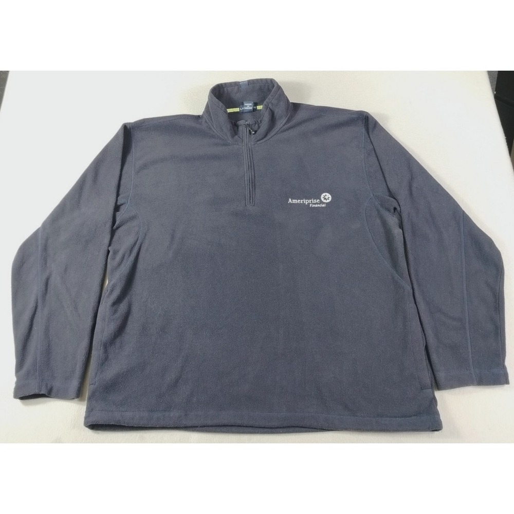 Landmark Sweatshirt Mens XL Blue 1/4 Zip Fleece Pullover Ameriprise Financial